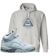 Blue Bird 5s Hoodie | All Seeing Eye, Ash