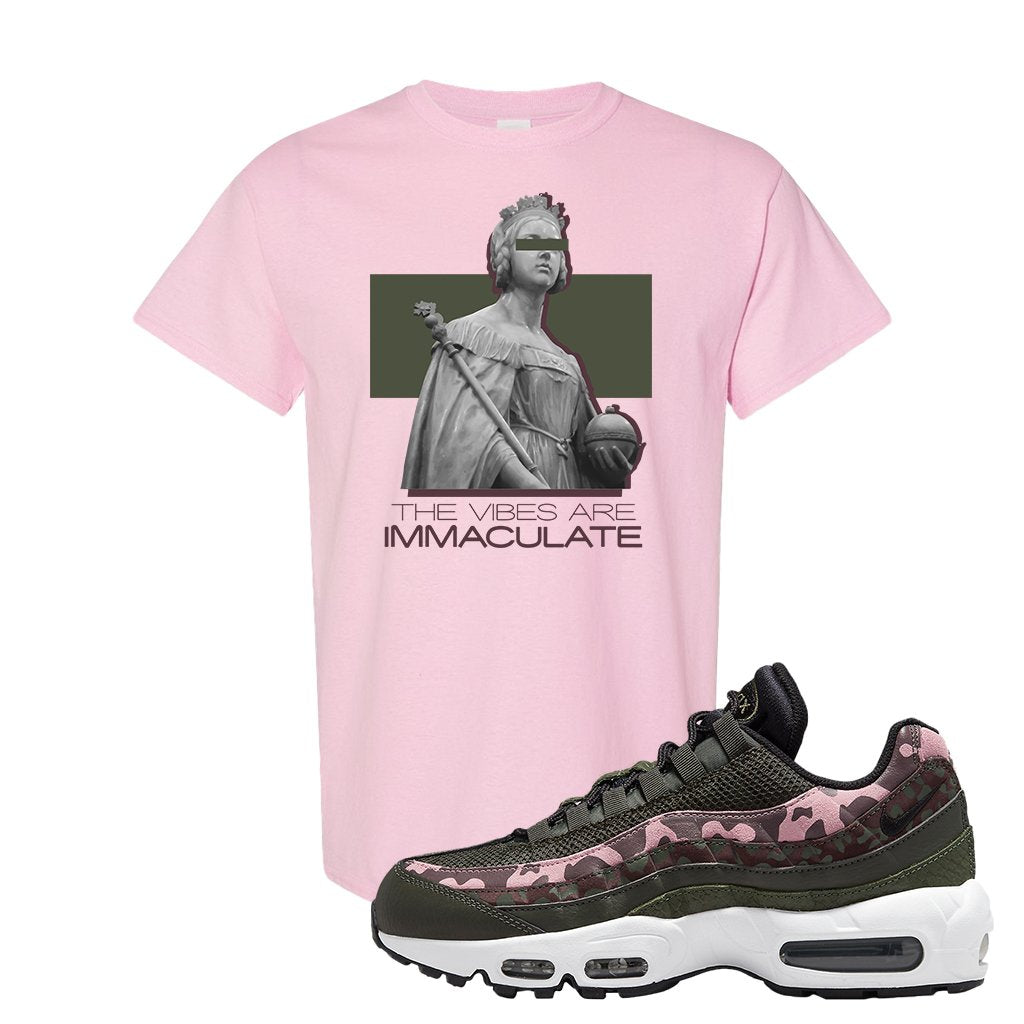 Olive Pink Camo 95s T Shirt | The Vibes Are Immaculate, Light Pink