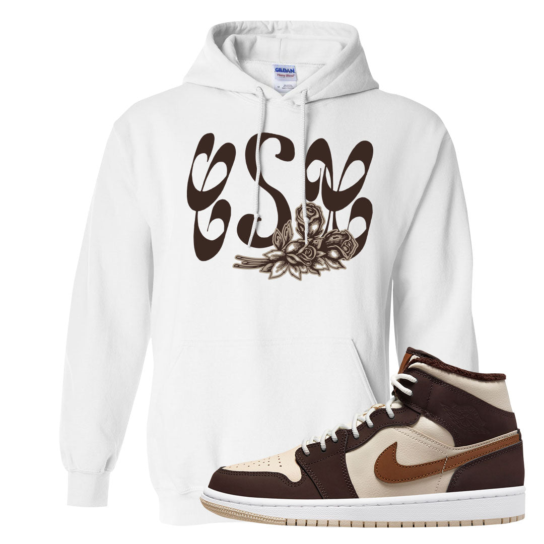 Brown Fleece Mid 1s Hoodie | Certified Sneakerhead, White