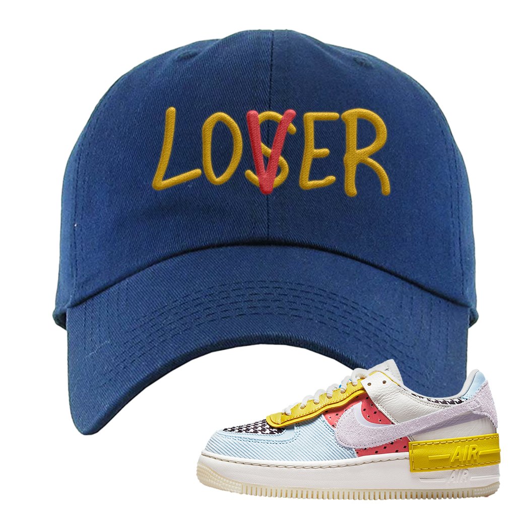 Air Force 1 Shadow Multi-Color Dad Hat | Lover, Navy Blue