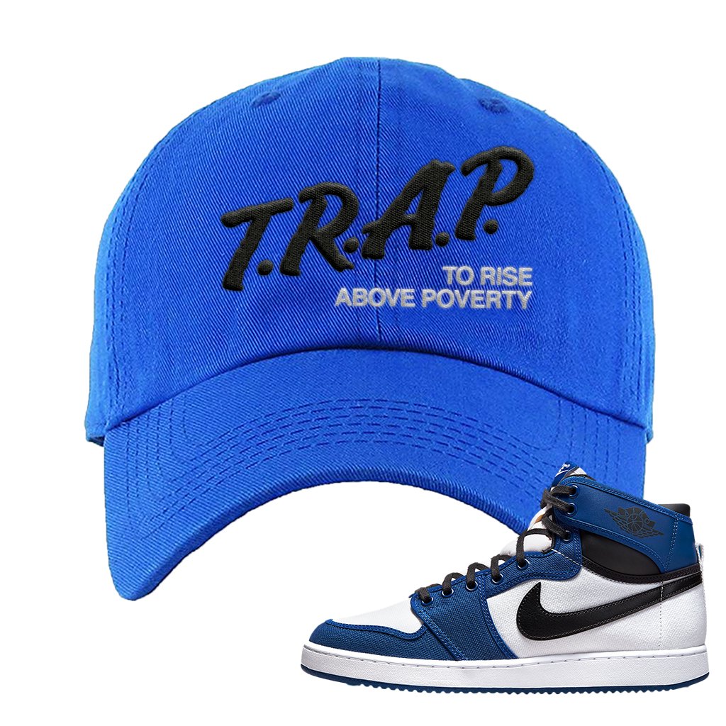 KO Storm Blue 1s Dad Hat | Trap To Rise Above Poverty, Royal