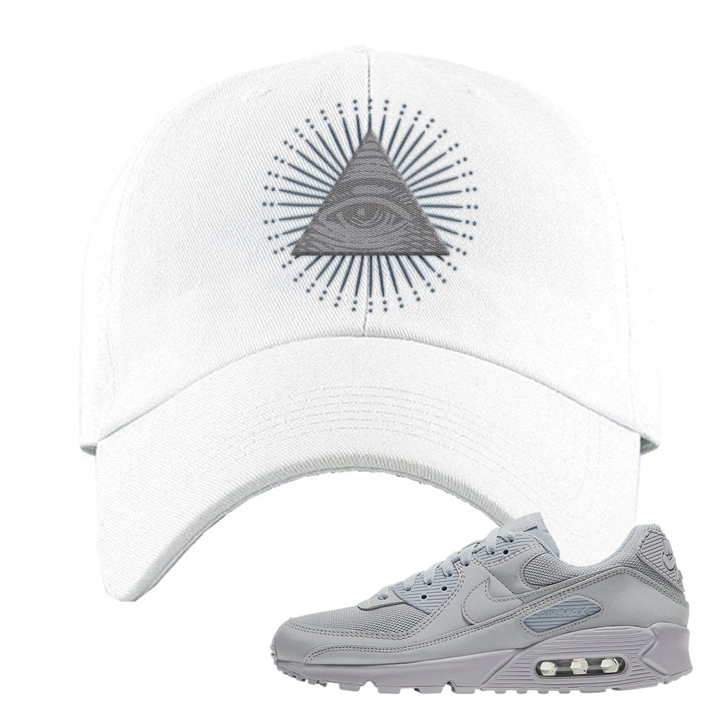 Air Max 90 Wolf Grey Dad Hat | All Seeing Eye, White