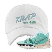Copa 7s Distressed Dad Hat | Trap To Rise Above Poverty, White