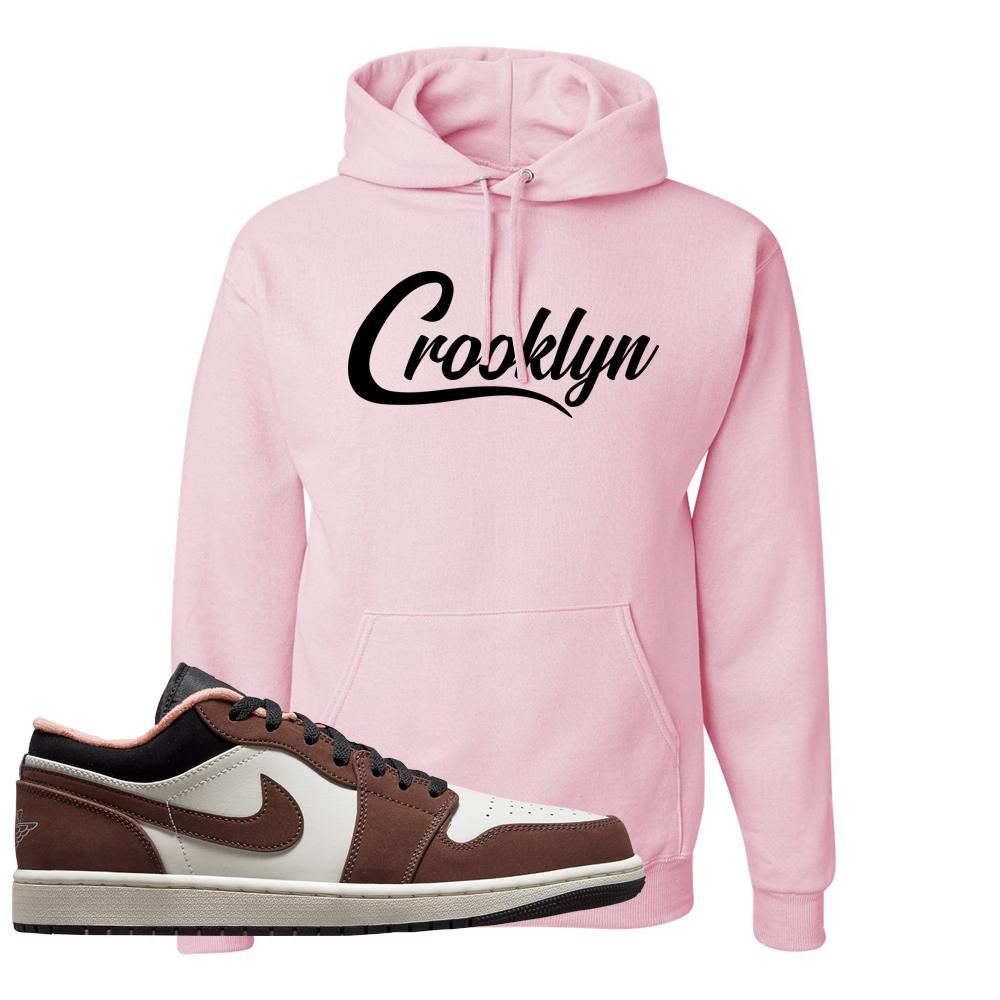 Mocha Low 1s Hoodie | Crooklyn, Light Pink