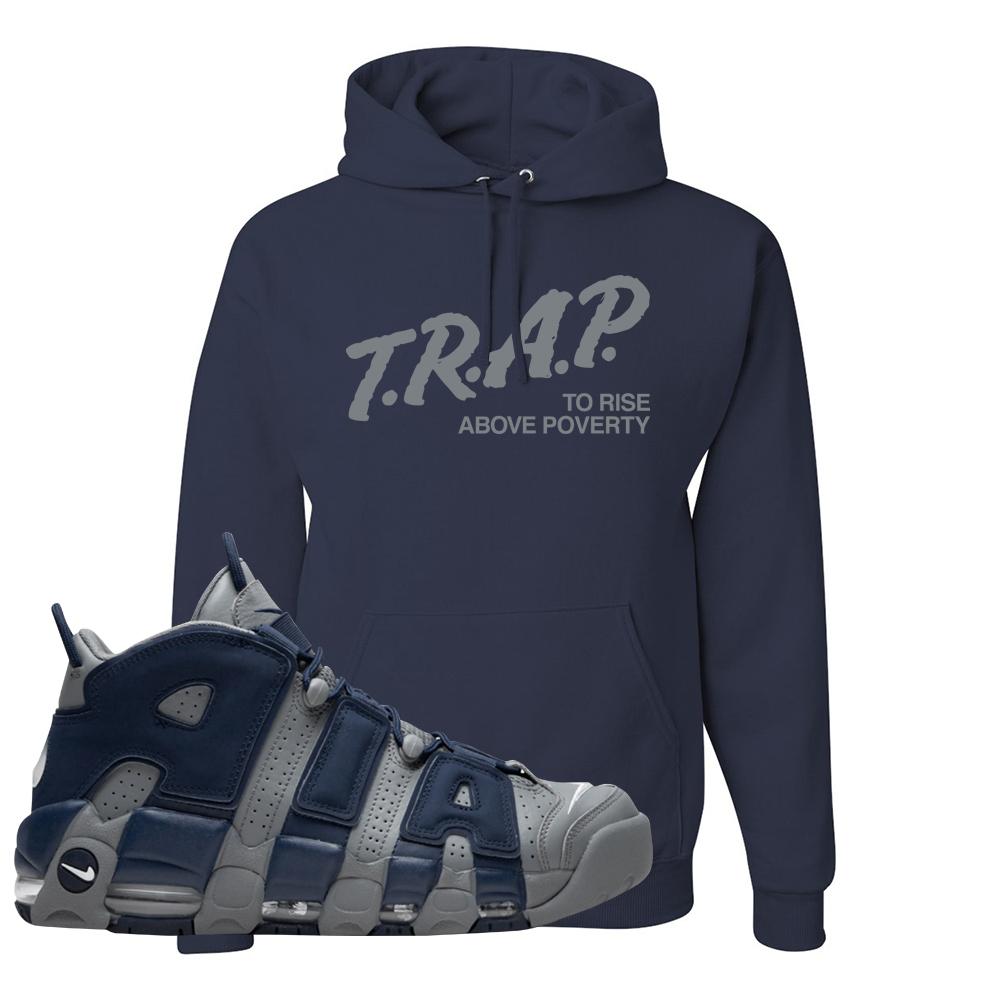 Georgetown Uptempos Hoodie | Trap To Rise Above Poverty, Navy