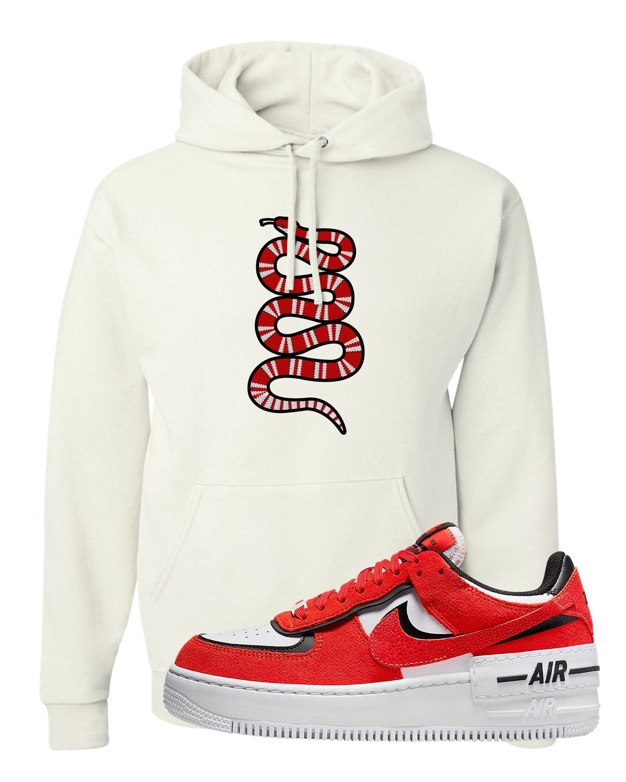 Shadow Chicago AF 1s Hoodie | Coiled Snake, White