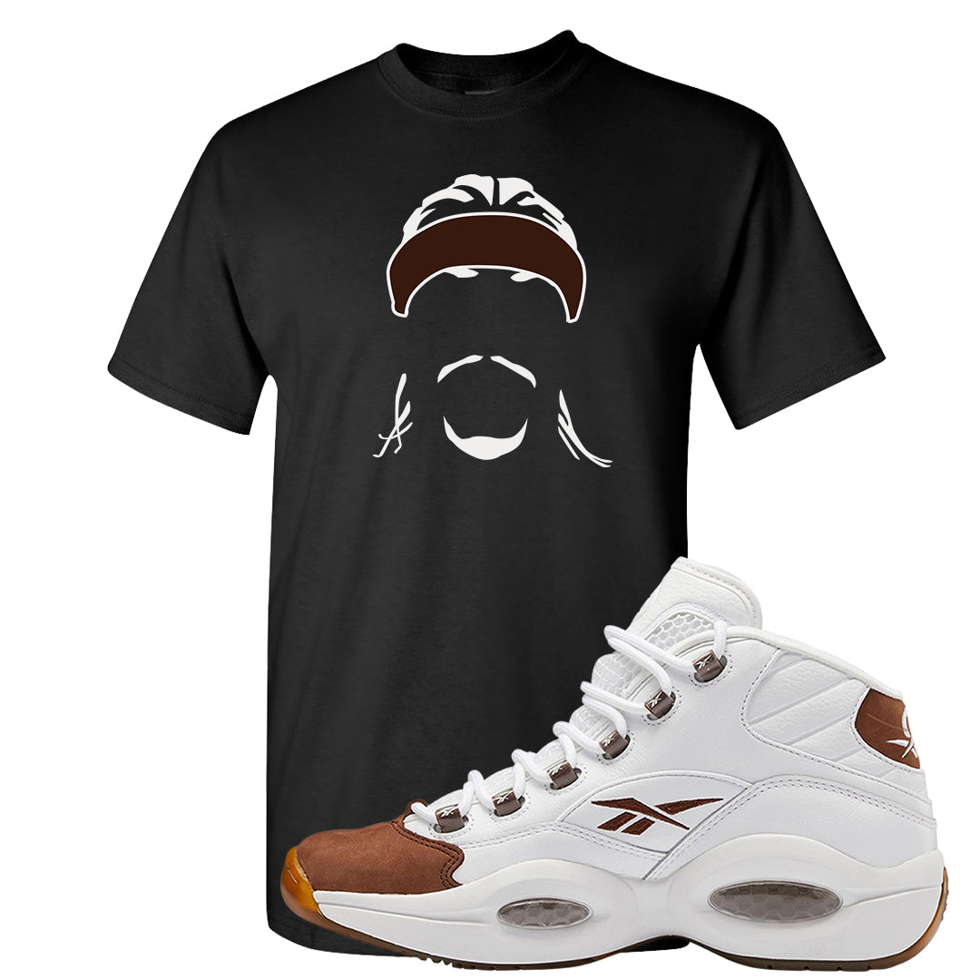 Mocha Question Mids T Shirt | Headband Corn Rows, Black