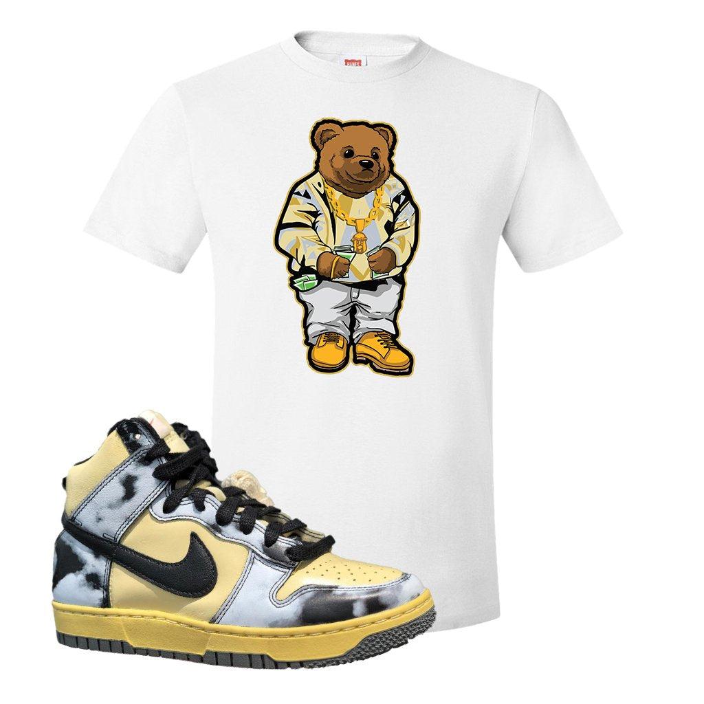 Acid Wash Yellow High Dunks T Shirt | Sweater Bear, White