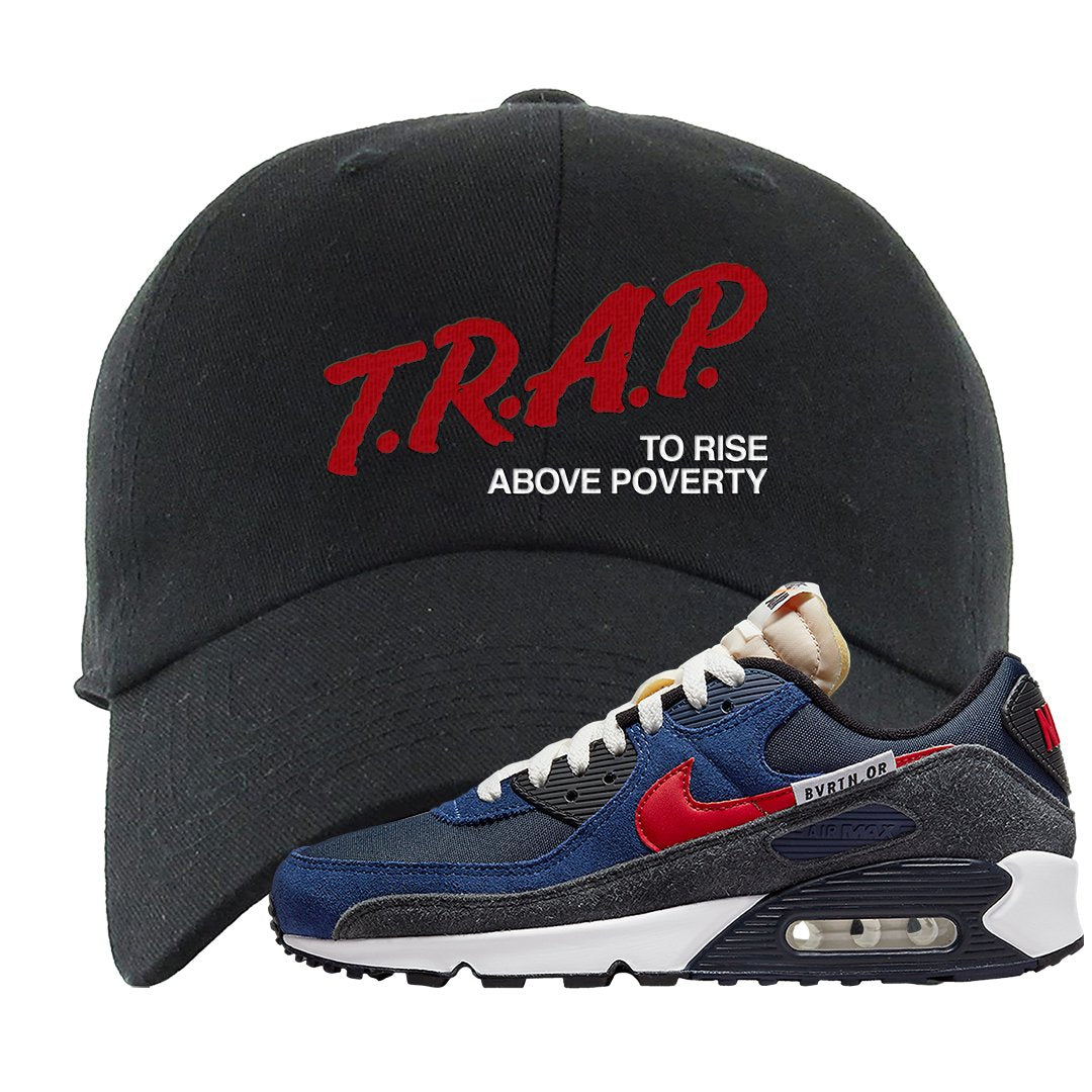 AMRC 90s Dad Hat | Trap To Rise Above Poverty, Black
