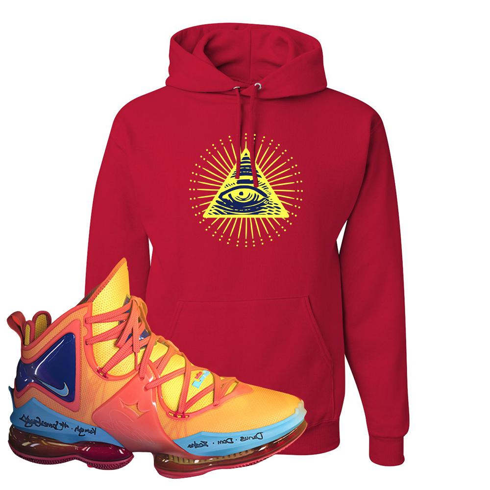 Lebron 19 Tune Squad Hoodie | All Seeing Eye, Red
