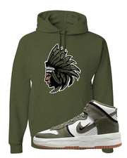 Cargo Khaki Rebel High Dunks Hoodie | Indian Chief, Military Green