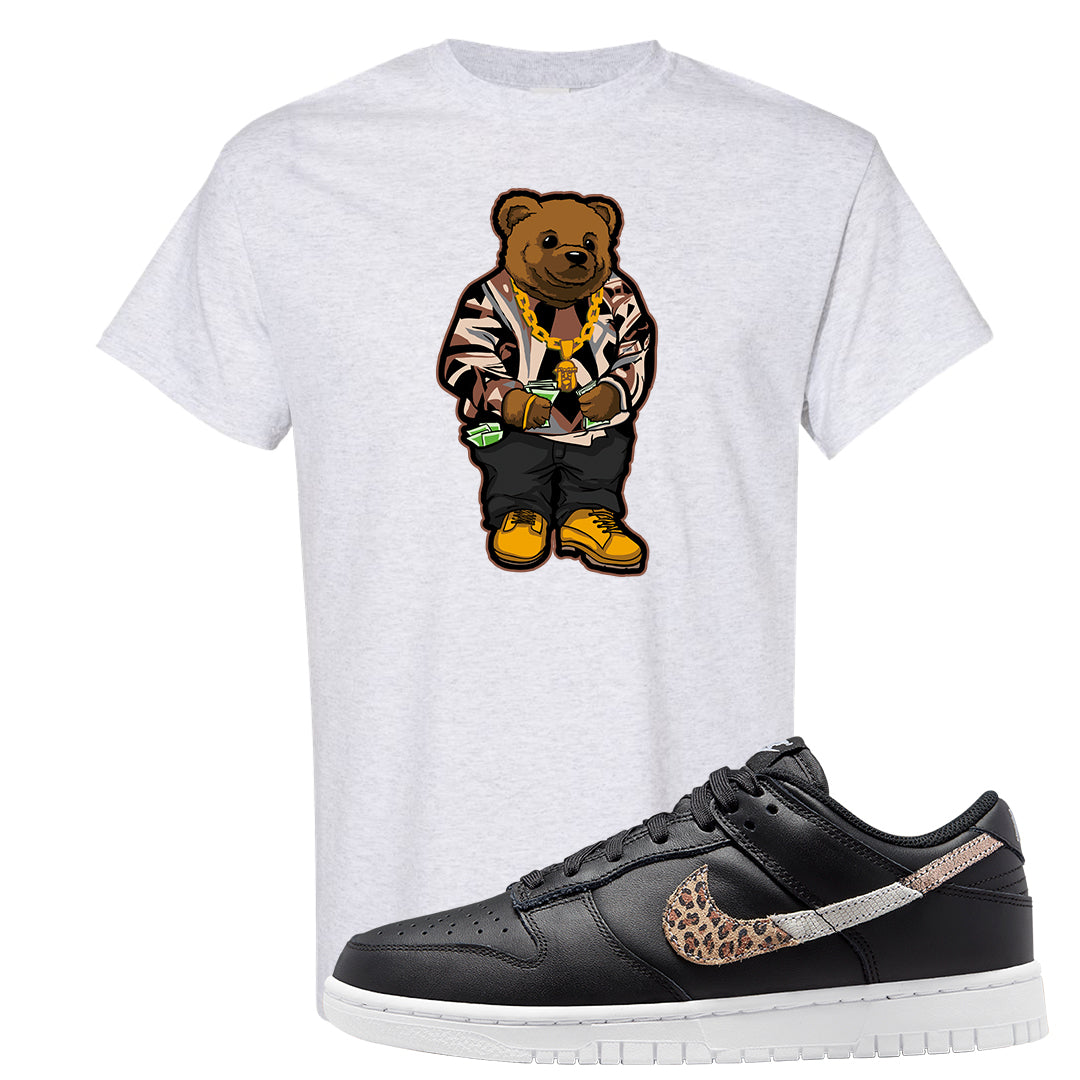 Primal Black Leopard Low Dunks T Shirt | Sweater Bear, Ash