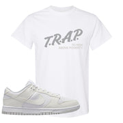 Move To Zero White Low Dunks T Shirt | Trap To Rise Above Poverty, White