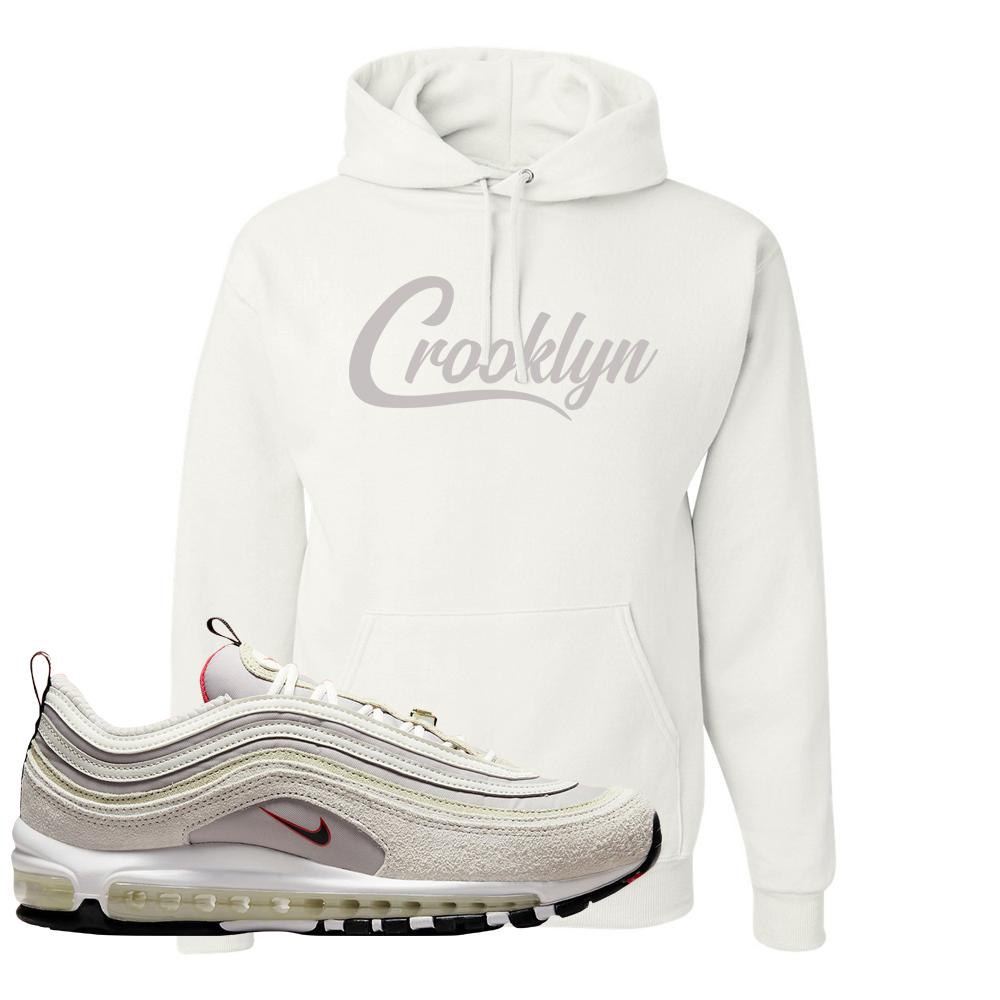 First Use Suede 97s Hoodie | Crooklyn, White