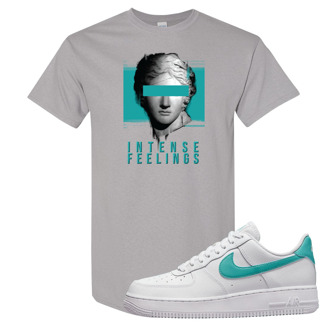 Washed Teal Low 1s T Shirt | Intense Feelings, Gravel