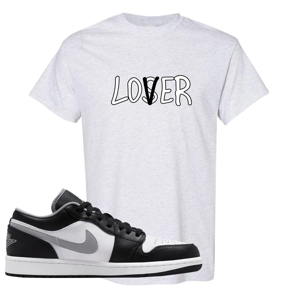 Air Jordan 1 Low Black Medium Grey T Shirt | Lover, Ash