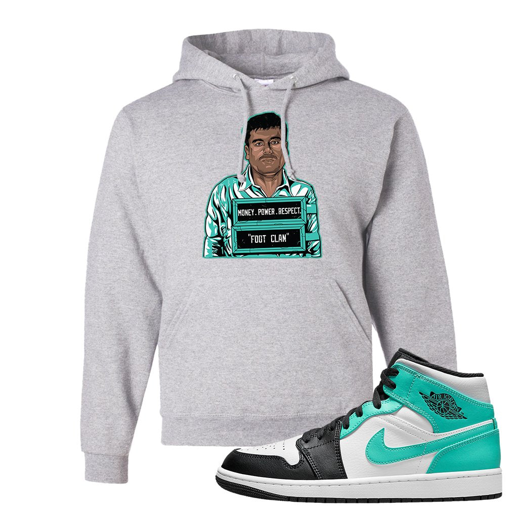 Air Jordan 1 Mid Tropical Twist Hoodie | El Chapo Illustration, Ash