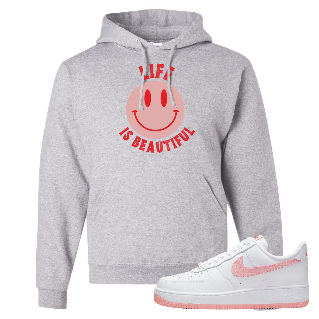 Valentine's Day 2022 AF1s Hoodie | Smile Life Is Beautiful, Ash