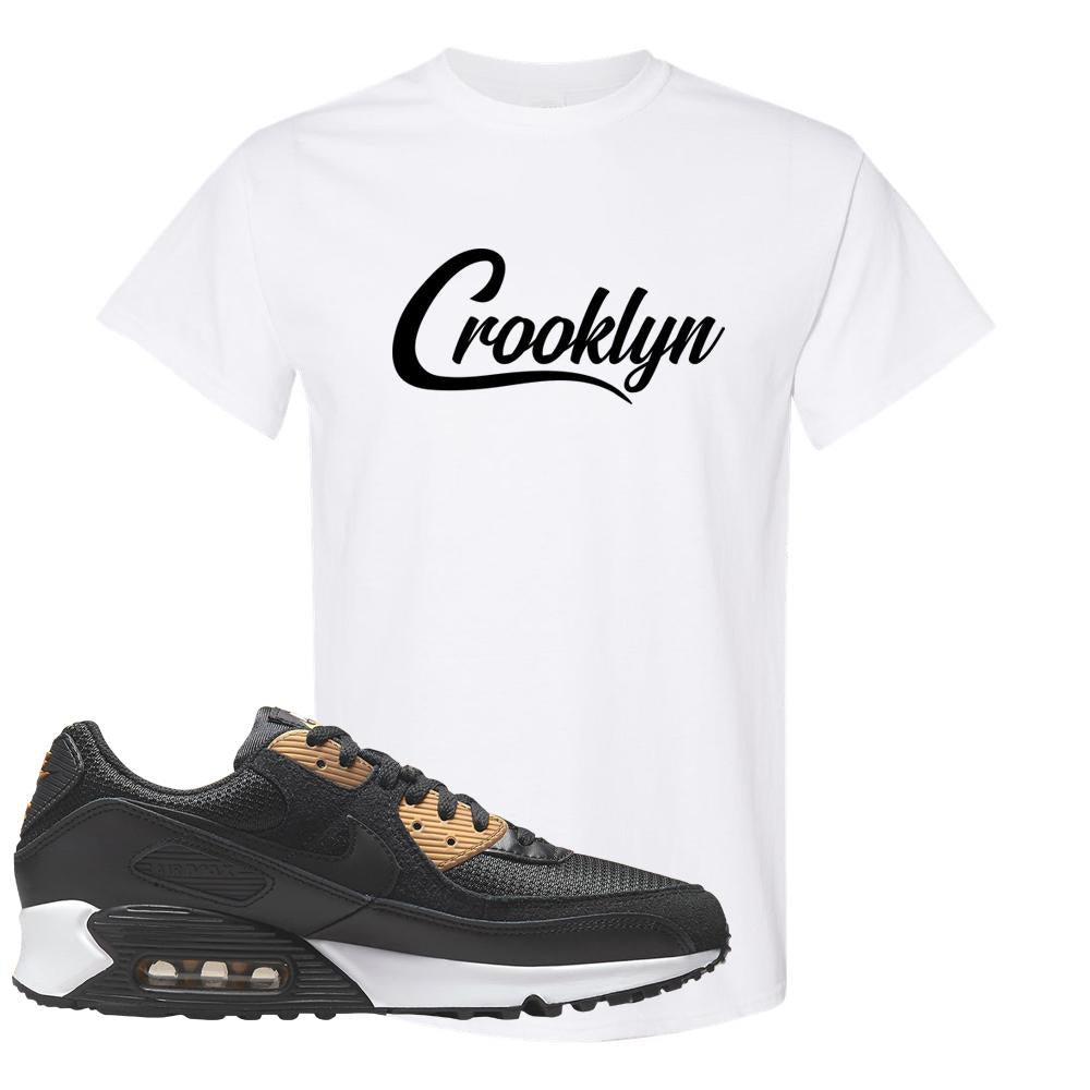 Air Max 90 Black Old Gold T Shirt | Crooklyn, White