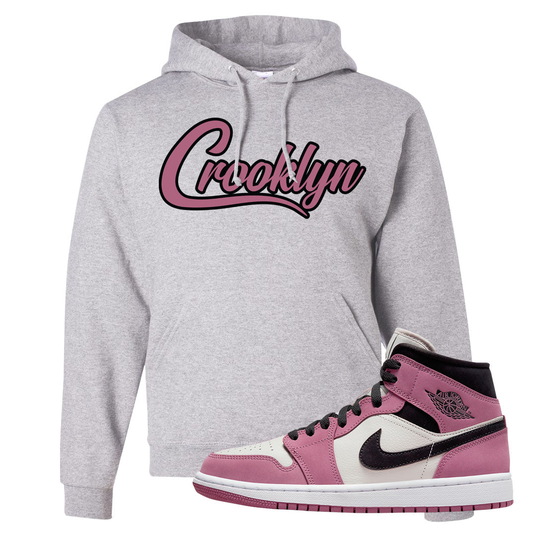 Berry Black White Mid 1s Hoodie | Crooklyn, Ash