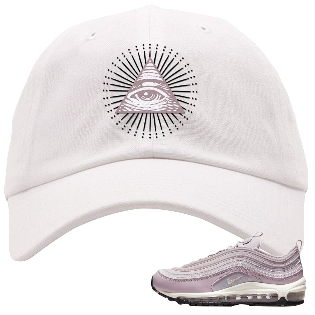 Plum Fog 97s Dad Hat | All Seeing Eye, White
