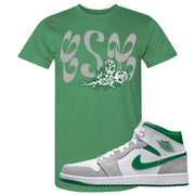 Light Smoke Pine Green Mid 1s T Shirt | Certified Sneakerhead, Kelly Green