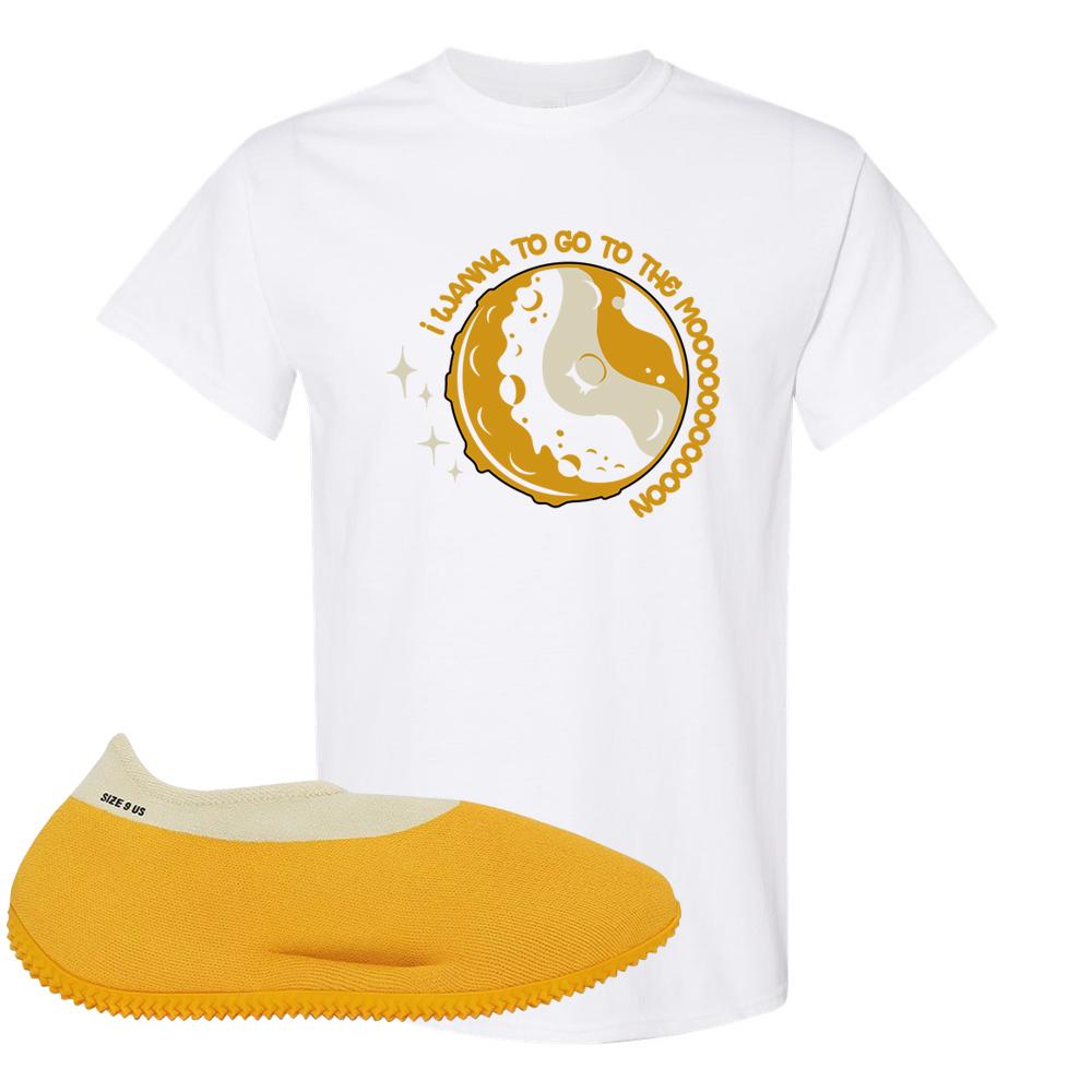 Sulfur Knit Runners T Shirt | I Wanna Go To The Moon, White