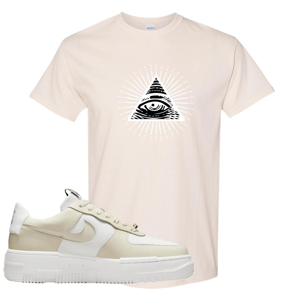 Pixel Cream White Force 1s T Shirt | All Seeing Eye, Natural
