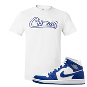 Air Jordan 1 Mid Kentucky Blue T Shirt | Chiraq, White