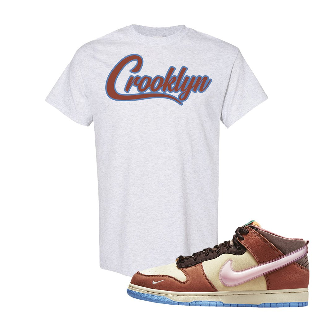 Chocolate Milk Mid Dunks T Shirt | Crooklyn, Ash