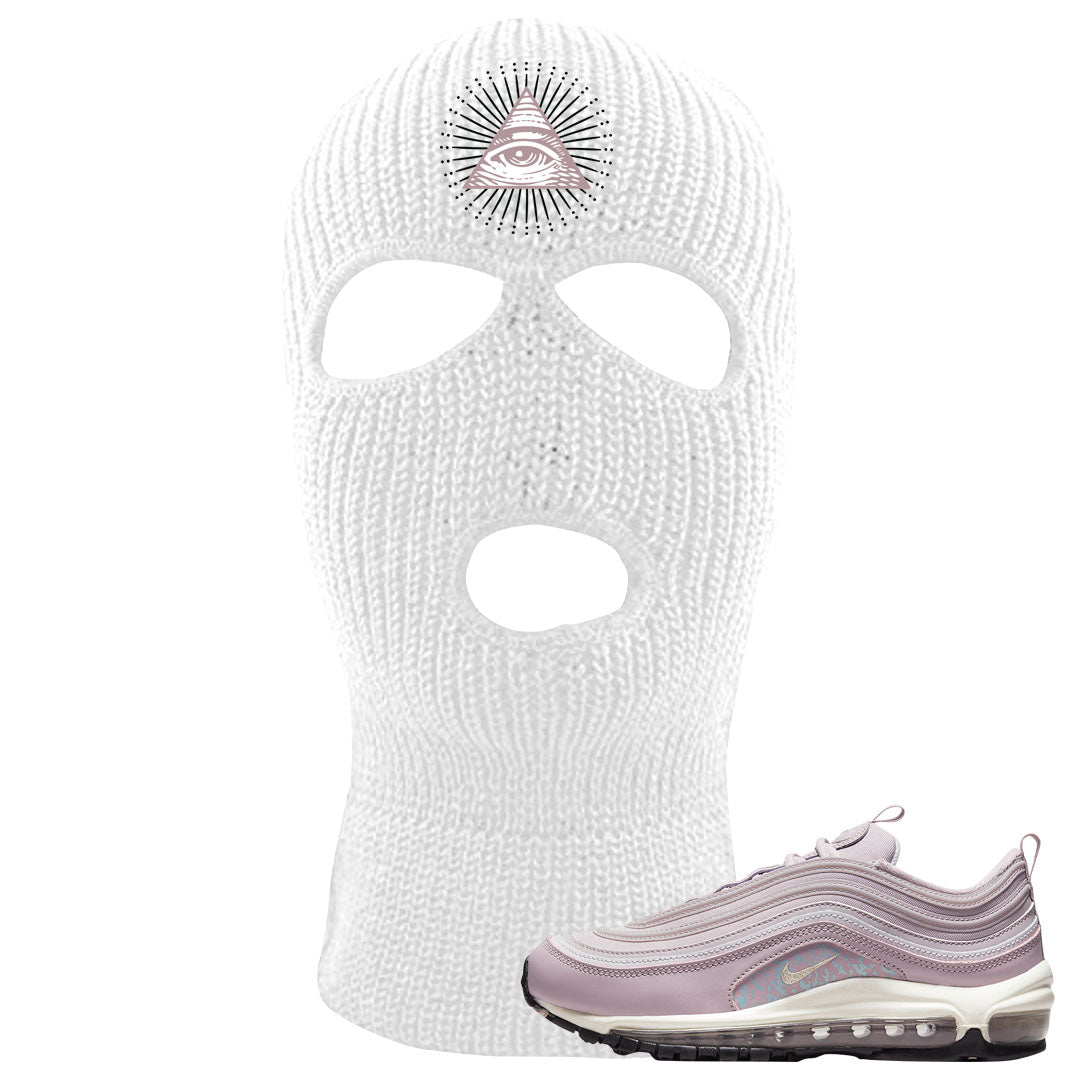 Plum Fog 97s Ski Mask | All Seeing Eye, White