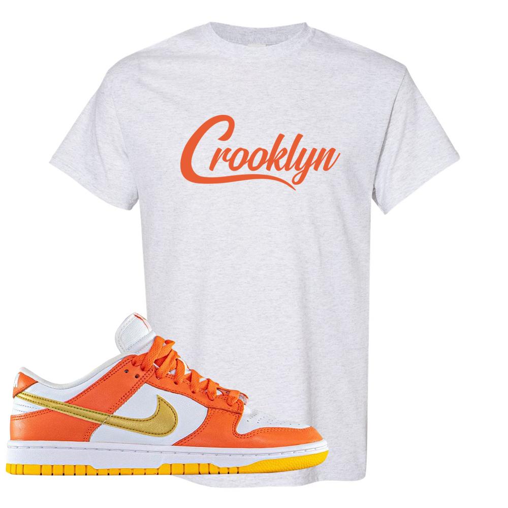 Golden Orange Low Dunks T Shirt | Crooklyn, Ash