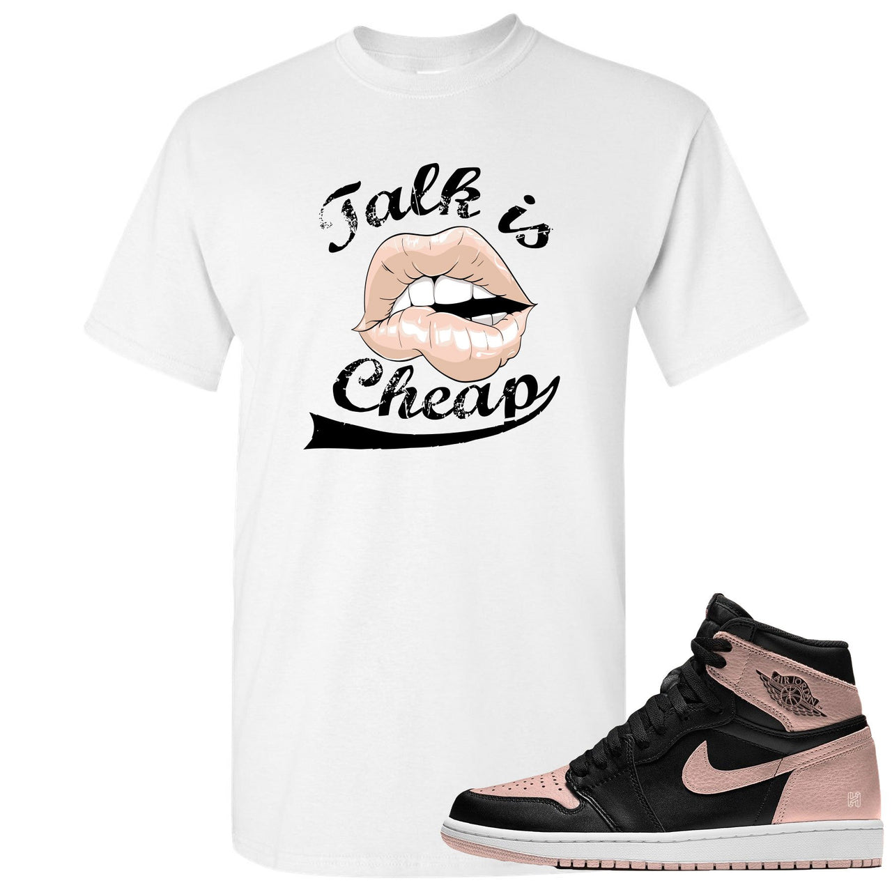 White and crimson t-shirt to match Crimson Tint Jordan 1 shoes