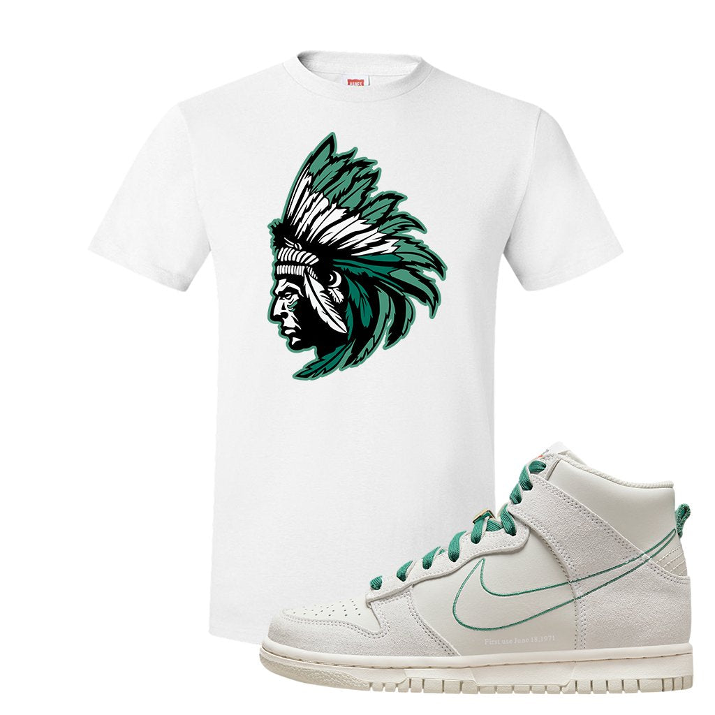 First Use High Dunks T Shirt | Indian Chief, White