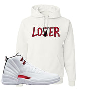 Twist White Red 12s Hoodie | Lover, White