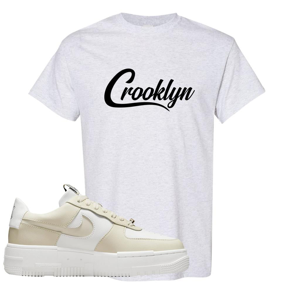 Pixel Cream White Force 1s T Shirt | Crooklyn, Ash