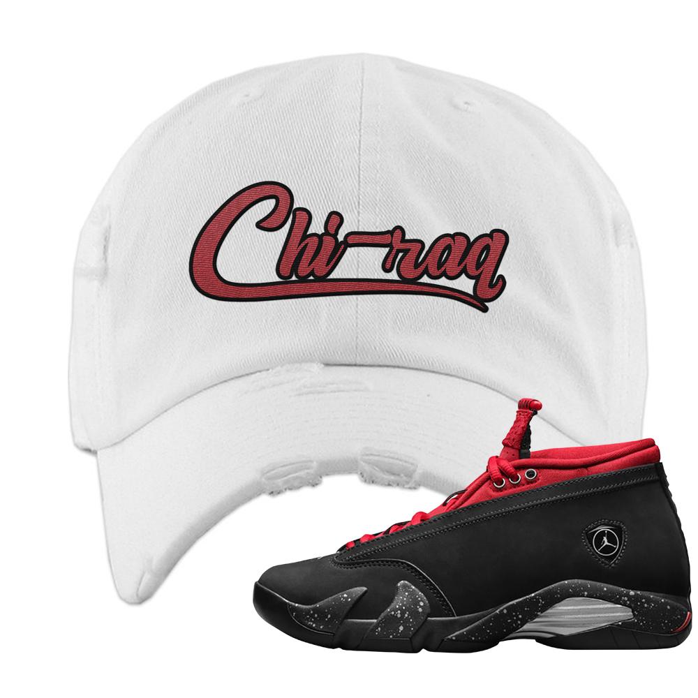 Red Lipstick Low 14s Distressed Dad Hat | Chiraq, White