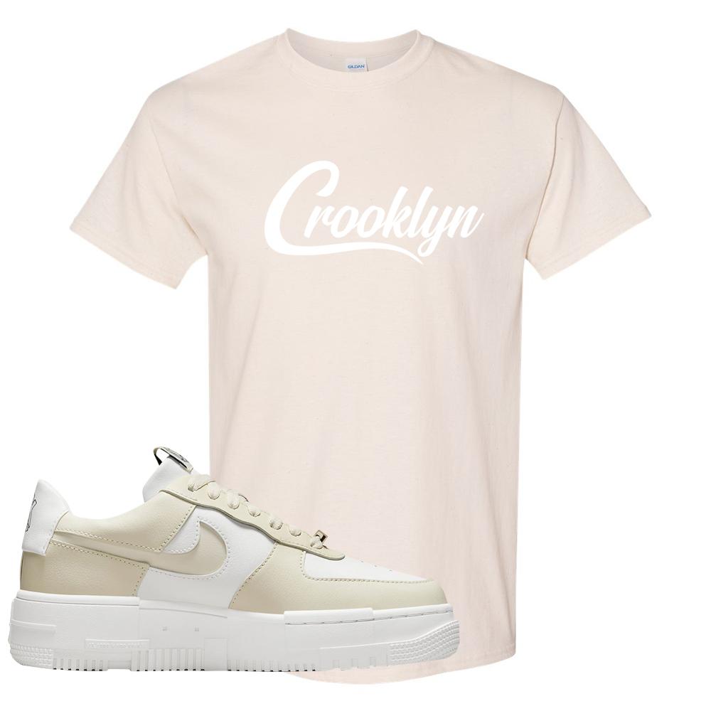 Pixel Cream White Force 1s T Shirt | Crooklyn, Natural