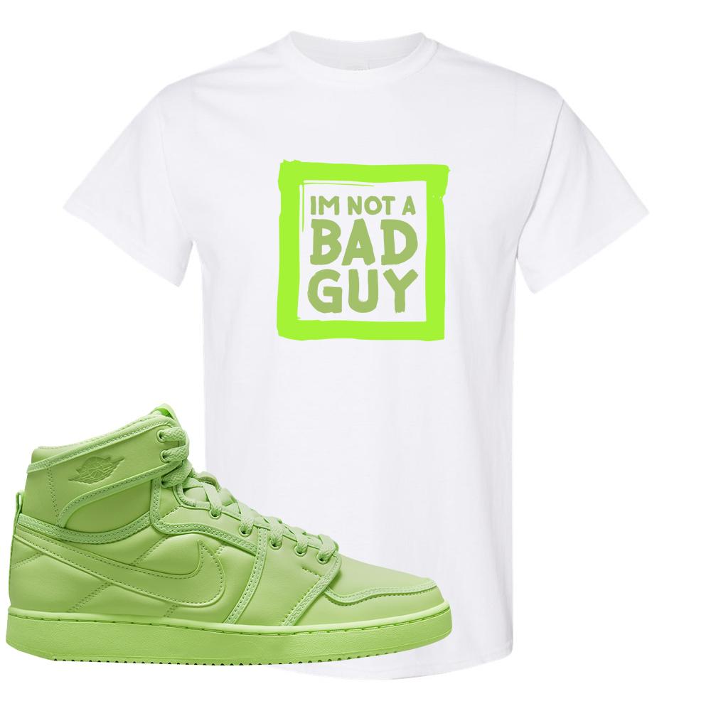 Neon Green KO 1s T Shirt | I'm Not A Bad Guy, White