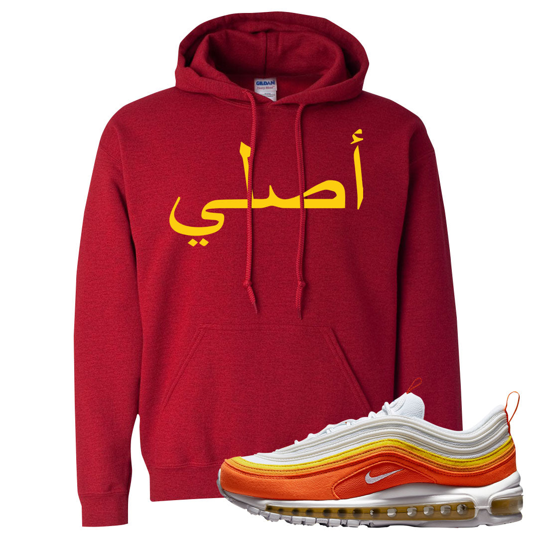 Club Orange Yellow 97s Hoodie | Original Arabic, Red