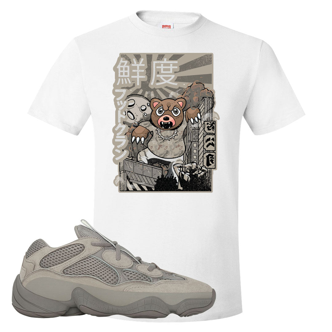 Ash Grey 500s T Shirt | Attack Of The Bear, White
