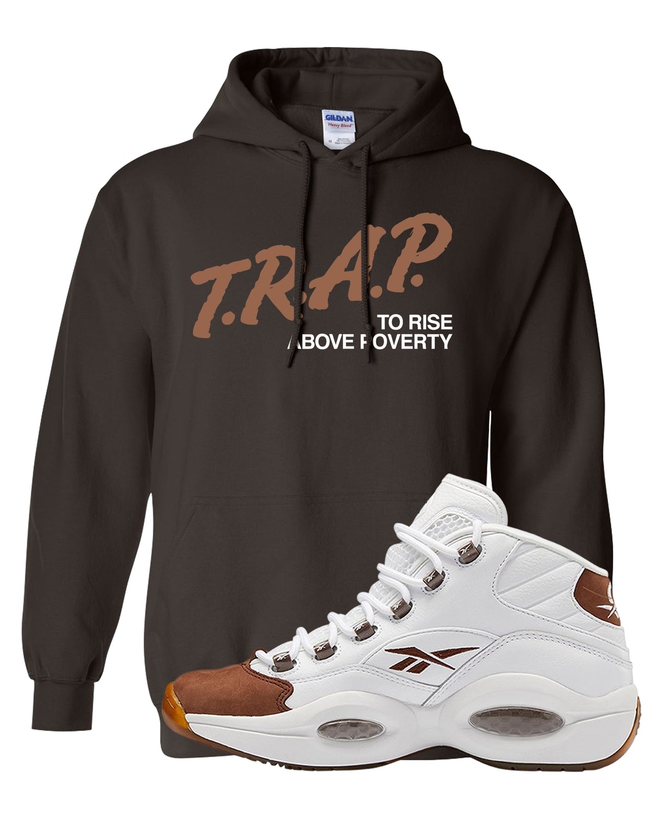 Mocha Question Mids Hoodie | Trap To Rise Above Poverty, Dark Chocolate