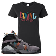 Jordan 8 N7 Pendleton Living Savage Black Sneaker Hook Up Women's T-Shirt
