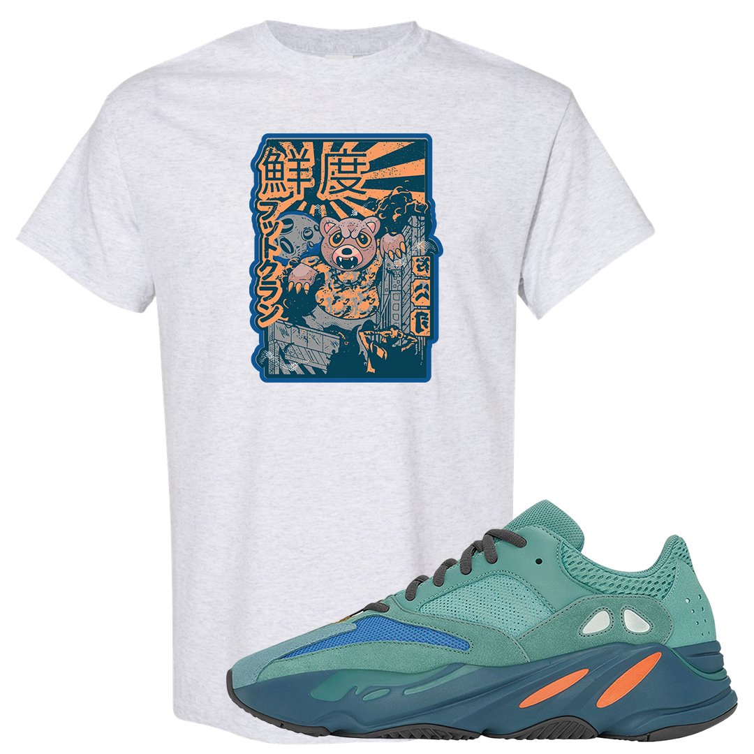 Faded Azure 700s T Shirt | Attack Of The Bear, Ash