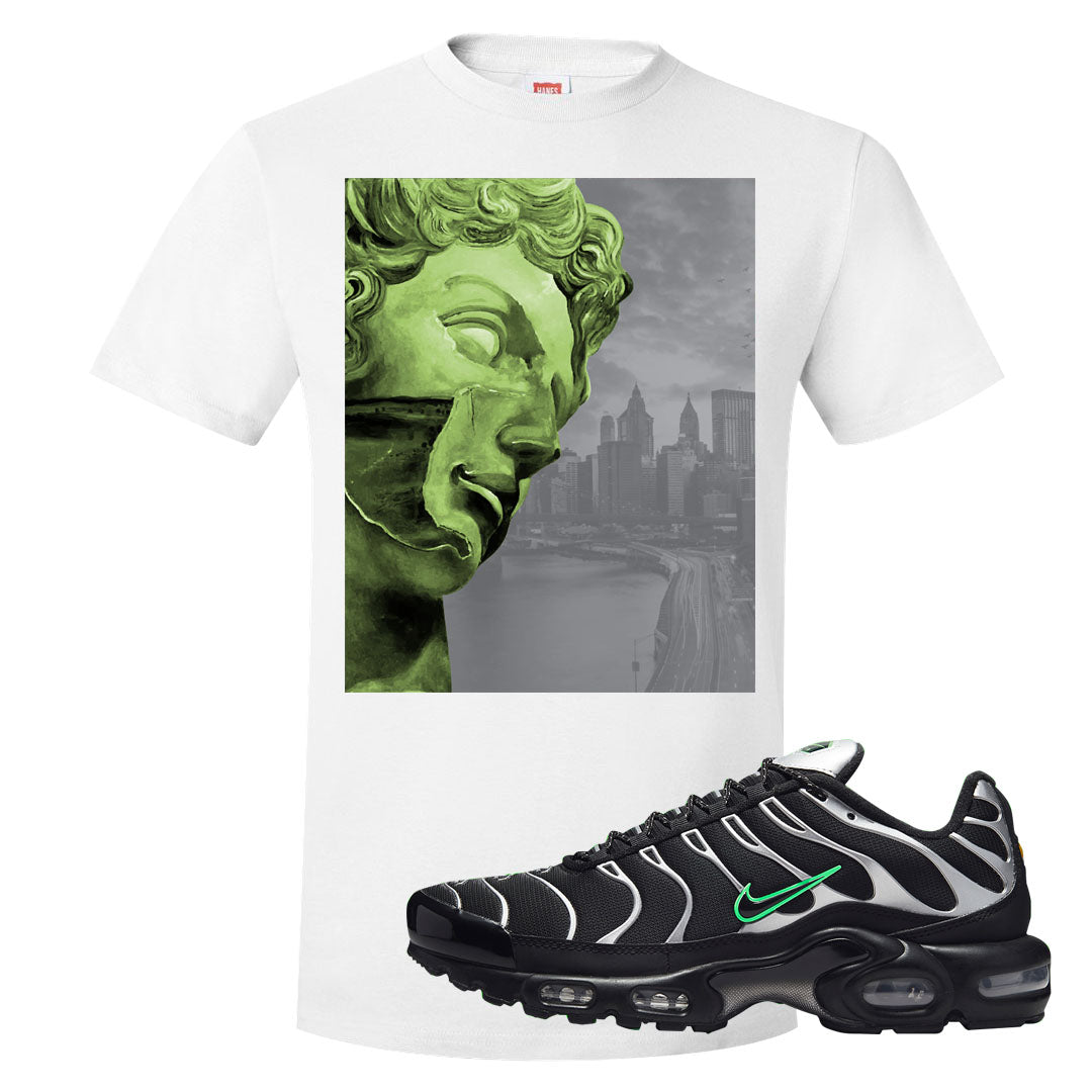 Neon Green Black Grey Pluses T Shirt | Miguel, White