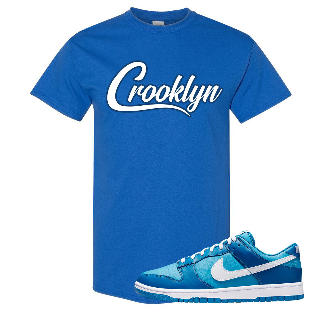 Dark Marina Blue Low Dunks T Shirt | Crooklyn, Royal Blue