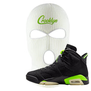 Electric Green 6s Ski Mask | Crooklyn, White