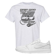 Triple White Golf Low 1s T Shirt | Drip God Racing Club, Ash