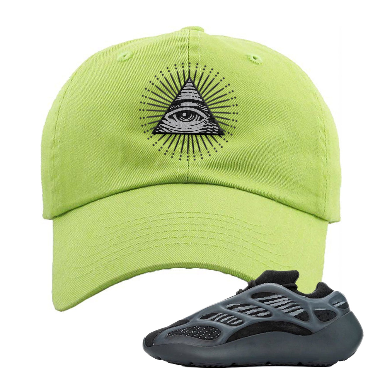 Alvah v3 700s Dad Hat | All Seeing Eye, Neon Green