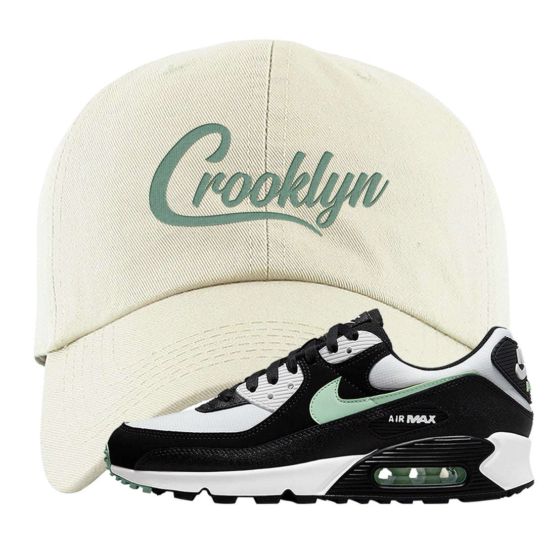 Black Mint 90s Dad Hat | Crooklyn, White